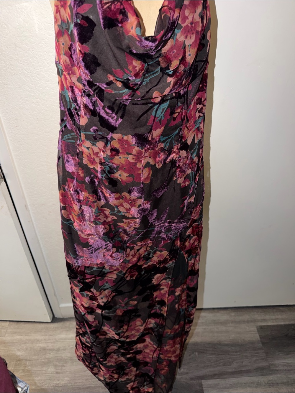 Showpo Floral Maxi Dress in Black and Purple - Picture 9 of 9